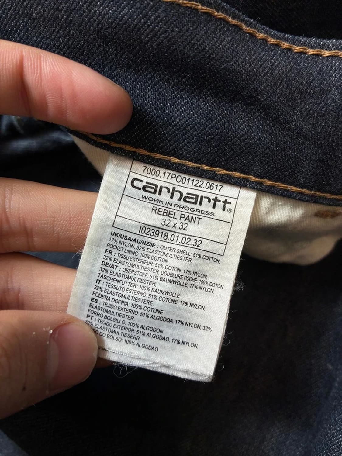 칼하트 다크 딥 블루 데님 팬츠 PN9341 상품이미지8