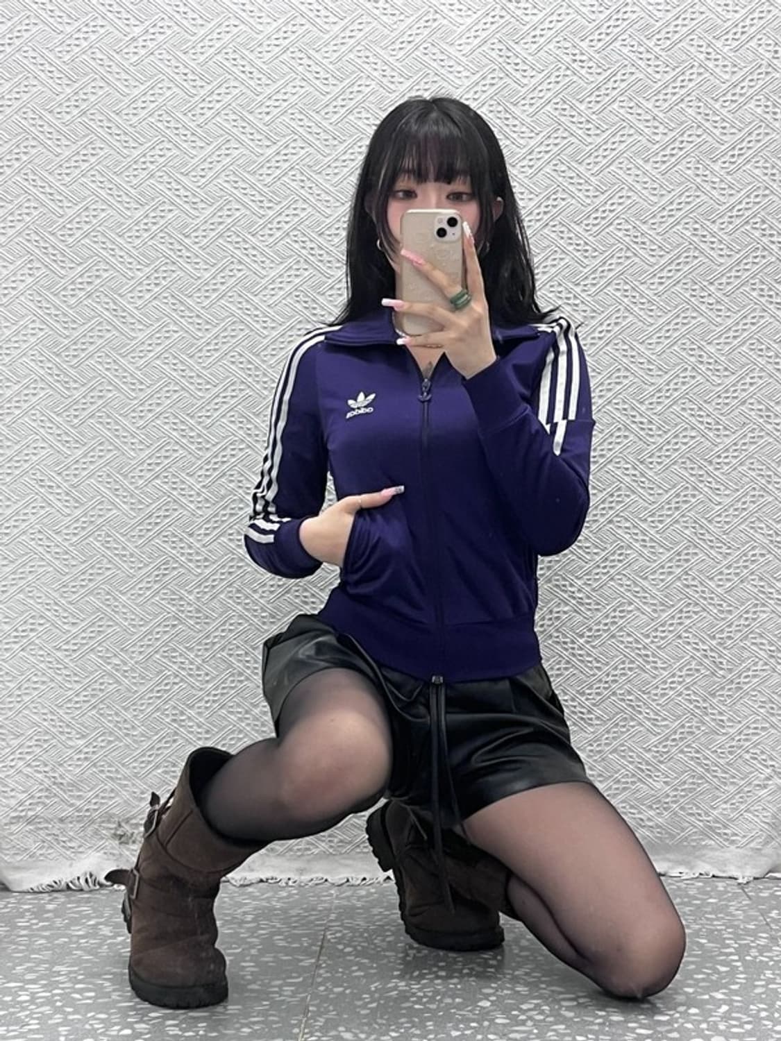 아디다스 Y2K 파이어버드 딱붙핏 포도맛 져지 집업 85 C12430 상품이미지1