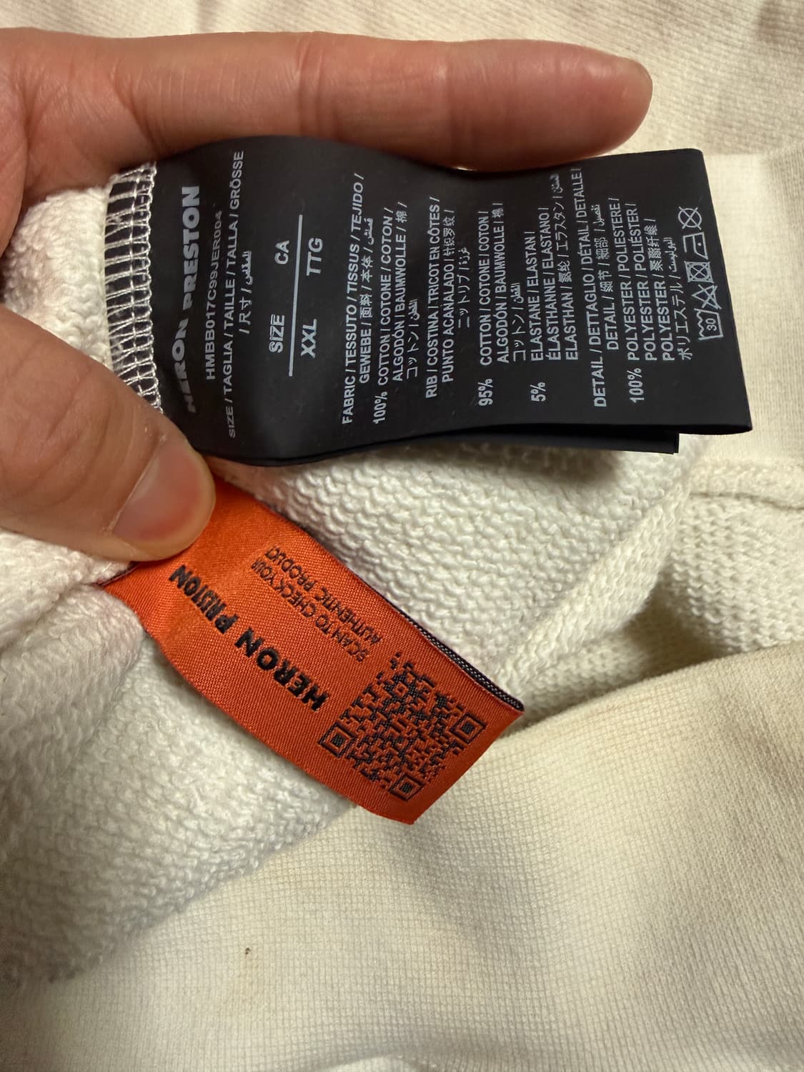 헤론프레스톤 Heron 프린트 후드티 아이보리 상품이미지5