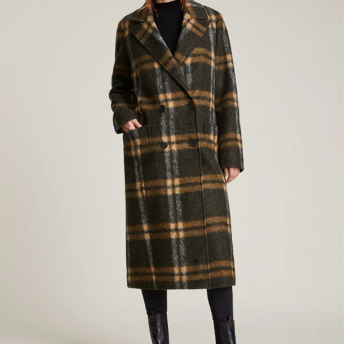 올세인츠 울 체크 롱 코트 여성 S 겨울 모직 사랑봉봉 상품이미지1