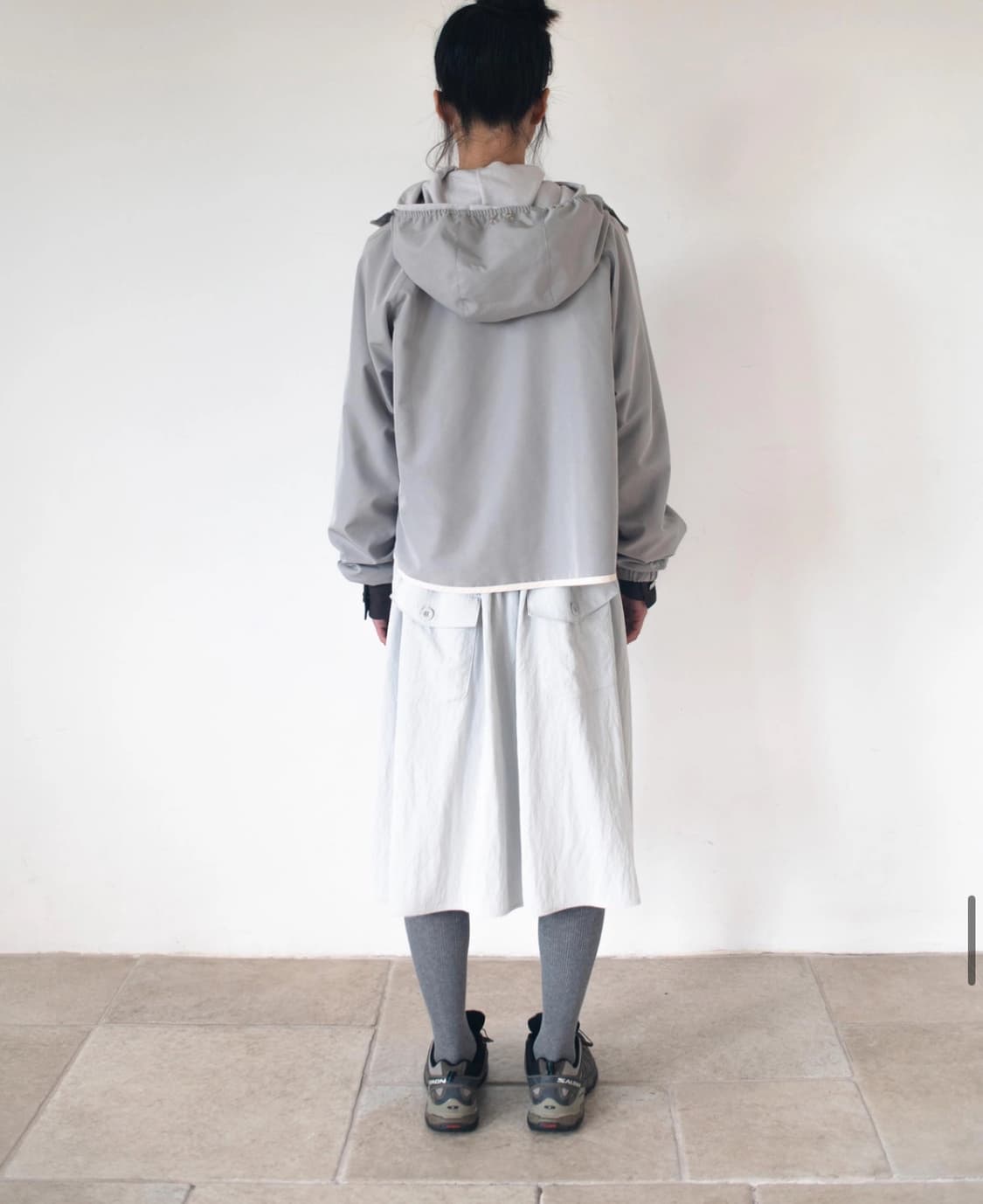 온스카 스커트 FLARE RIB SKIRT (GREY)  상품이미지4