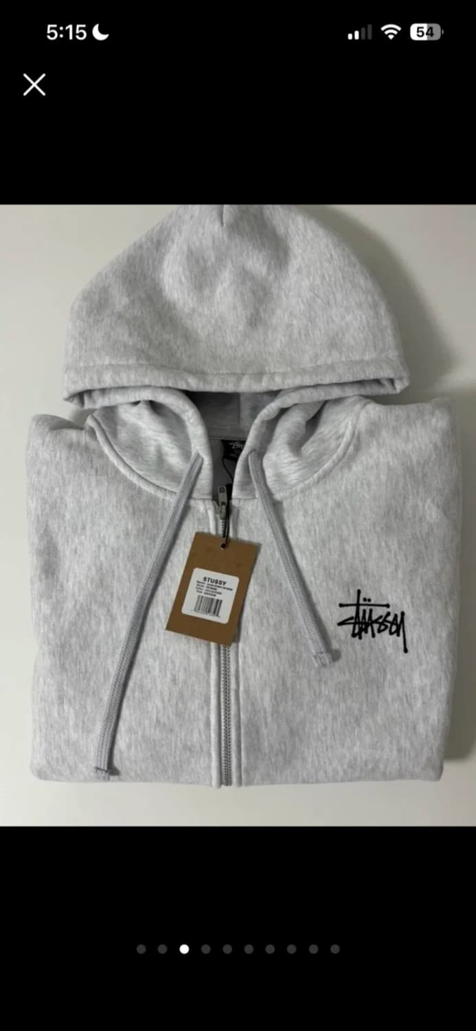 🔥[정품/새상품]🔥STUUSY 스투시 베이직 후드집업 남녀공용 애쉬 상품이미지3