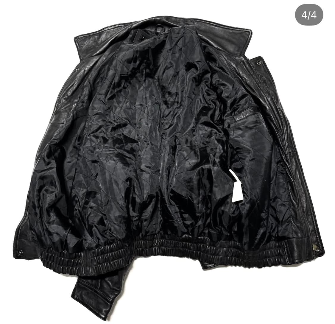 Noubelle - 레더 봄버 자켓 상품이미지4