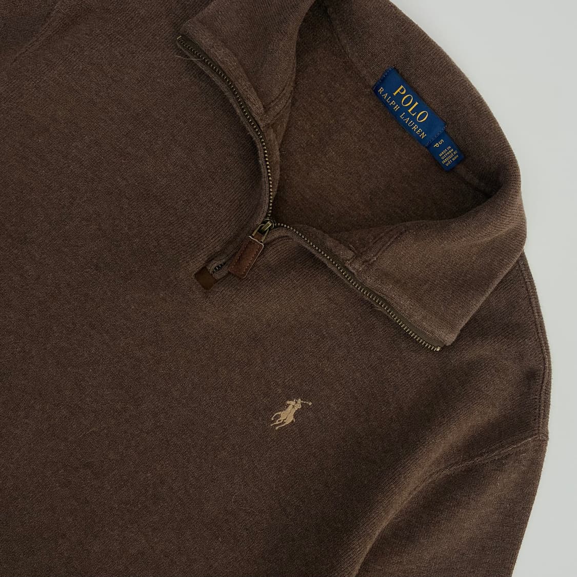 Polo  폴로 랄프로렌 자수 코튼 브라운 반집업 상품이미지3
