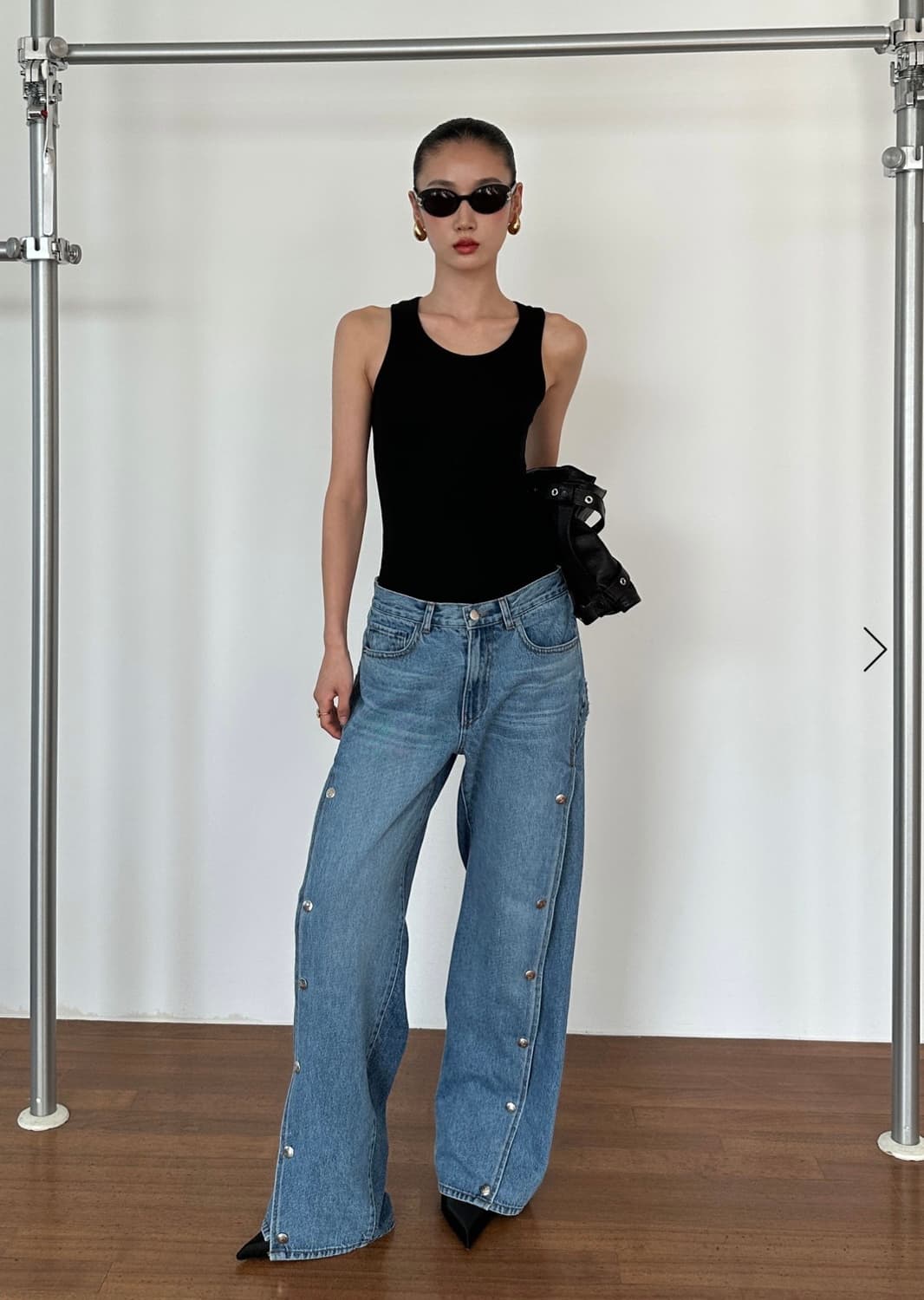 Buttoned wide jean vintage blue 데님팬츠 상품이미지1
