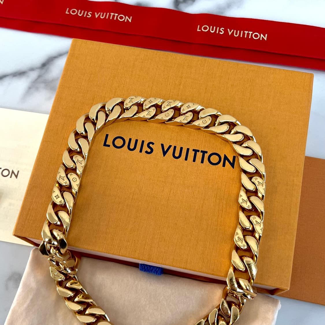 [S급/정품] 루이비통 LV 체인 링크 목걸이 골드 M00304 상품이미지2