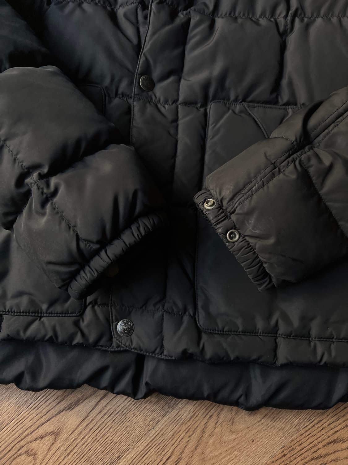 [M]폴로 랄프로렌 블랙 레더 요크 덕다운 패딩 상품이미지5