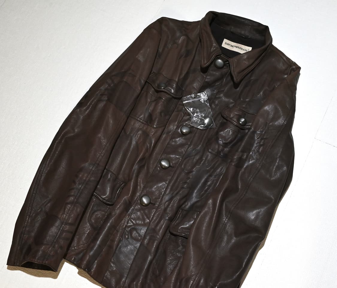 Emporio Armani 00s leather crab jacket 상품이미지2