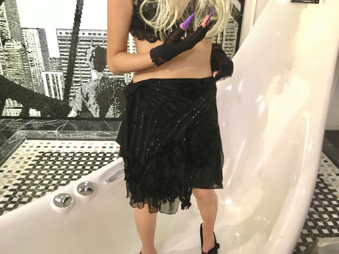 Black spangle skirt 상품이미지3