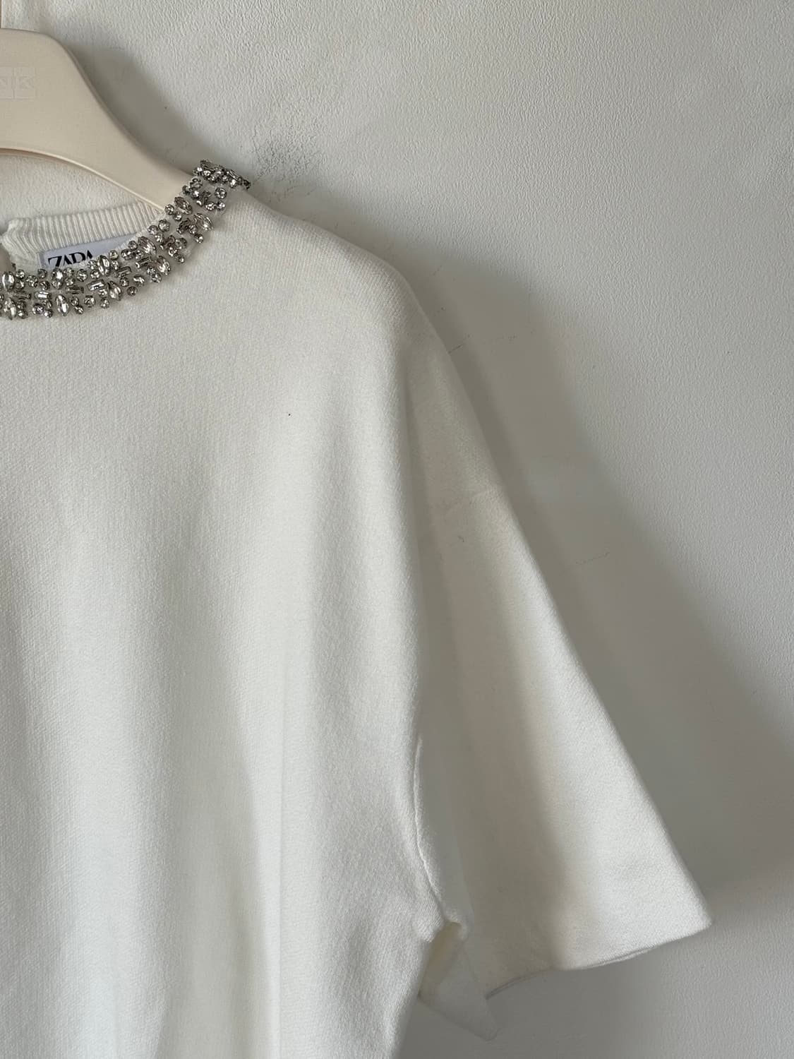 ZARA 자라 큐빅장식 반팔 니트 M 상품이미지3
