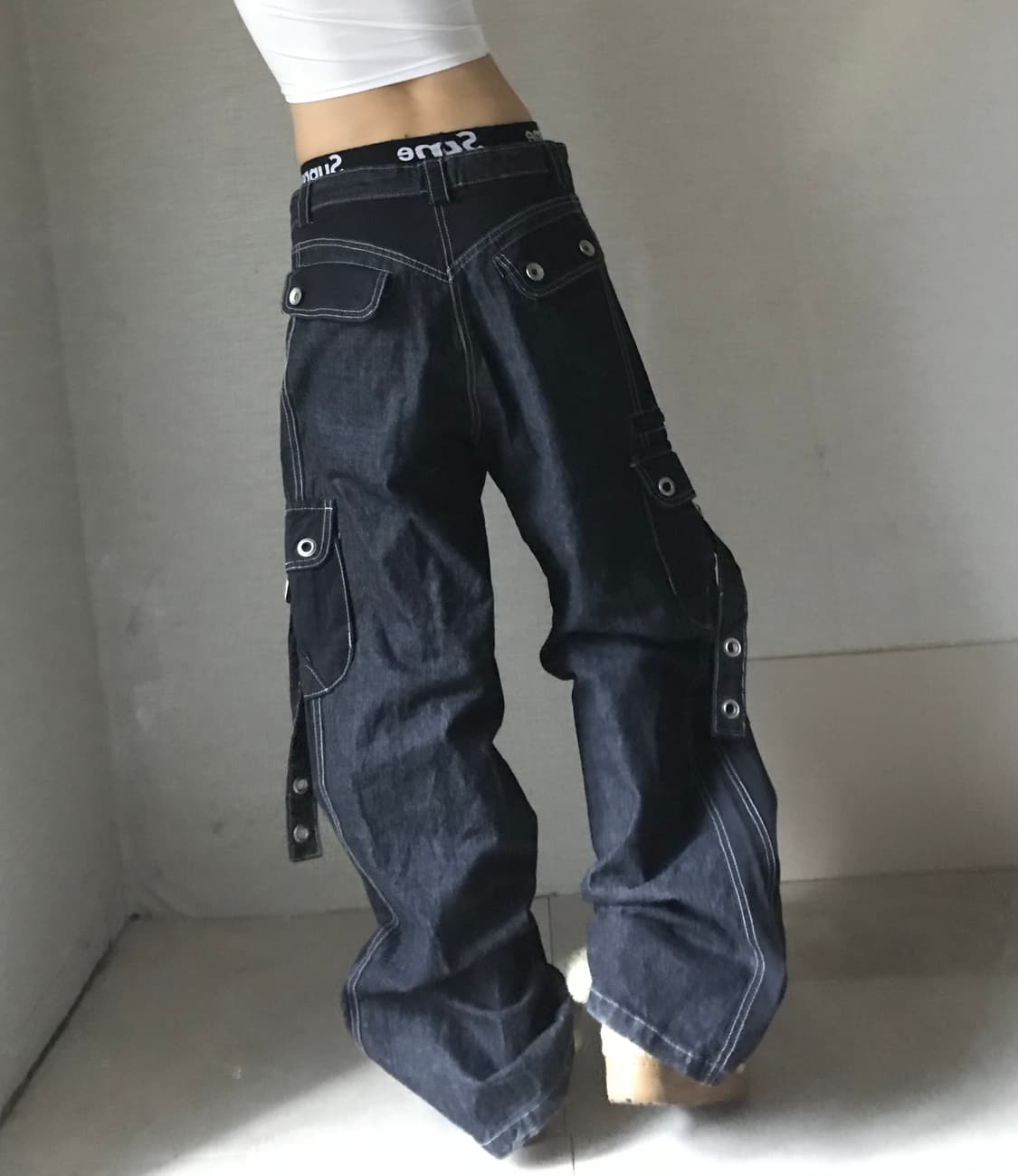 빈티지 스트랩디테일 데님 카고팬츠 상품이미지3