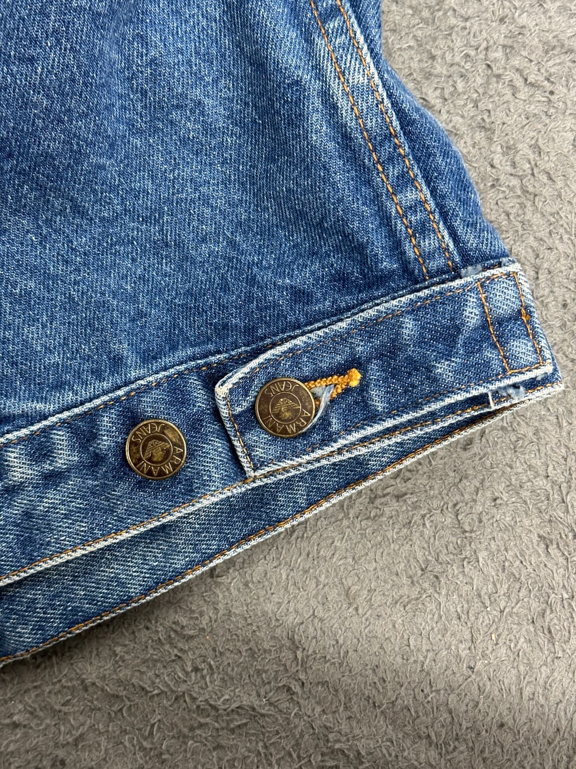 Late 80s Armani jeans 페이디드 데님 자켓 XL 상품이미지6