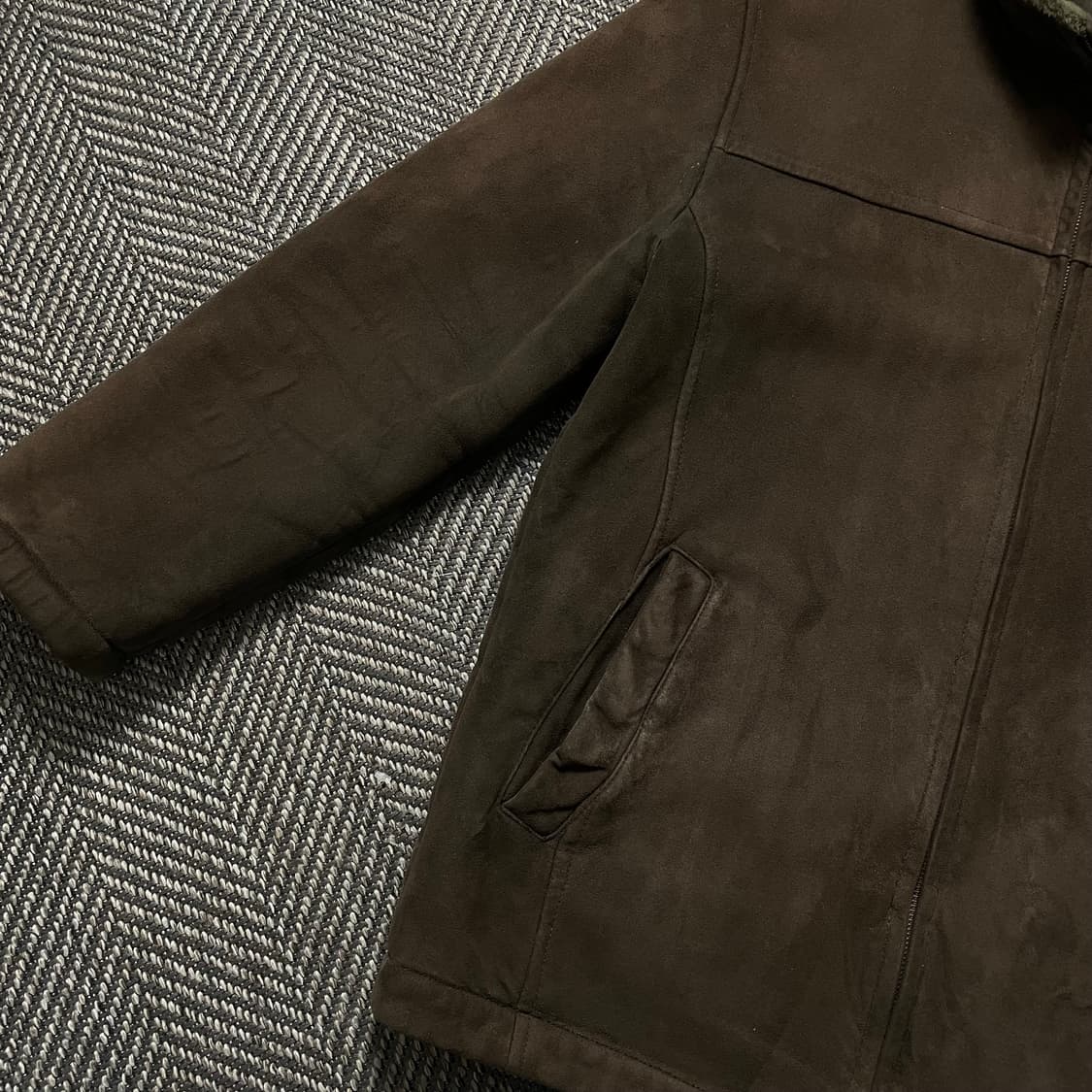 90s 마루 브라운 스웨이드 퍼 무스탕y 4961 상품이미지3