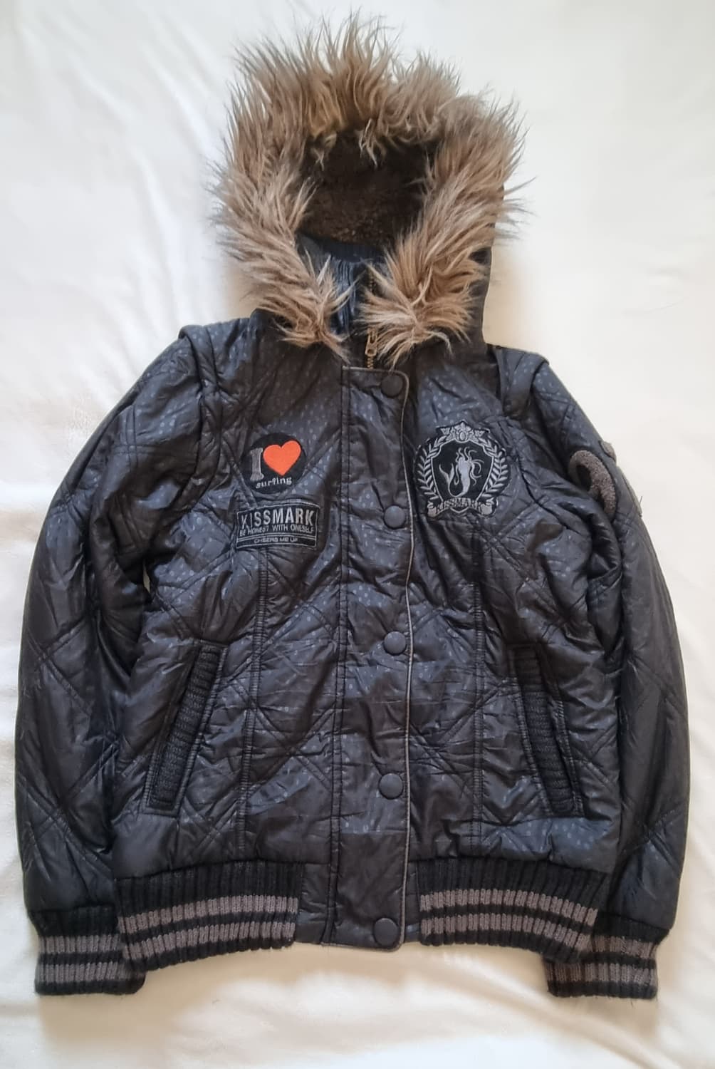 빈티지 y2k 갸루 펑크 퍼 패딩 상품이미지1