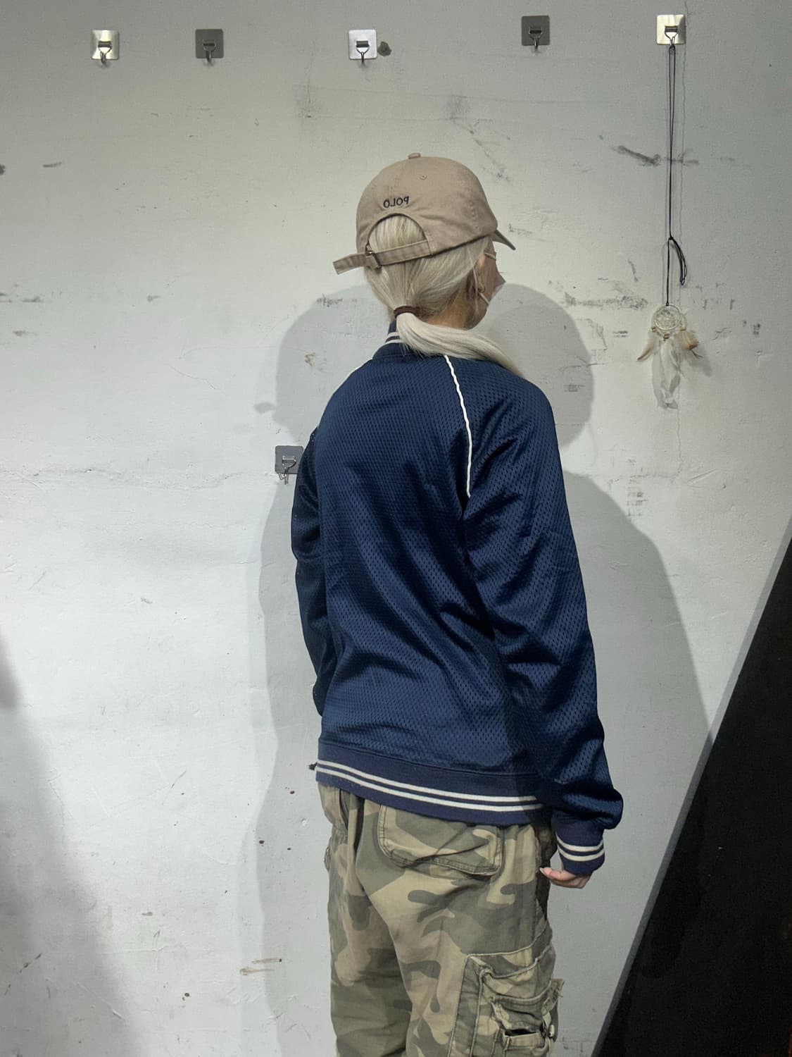 일본 빈티지 네이비 오버핏 트랙탑 져지 상품이미지3