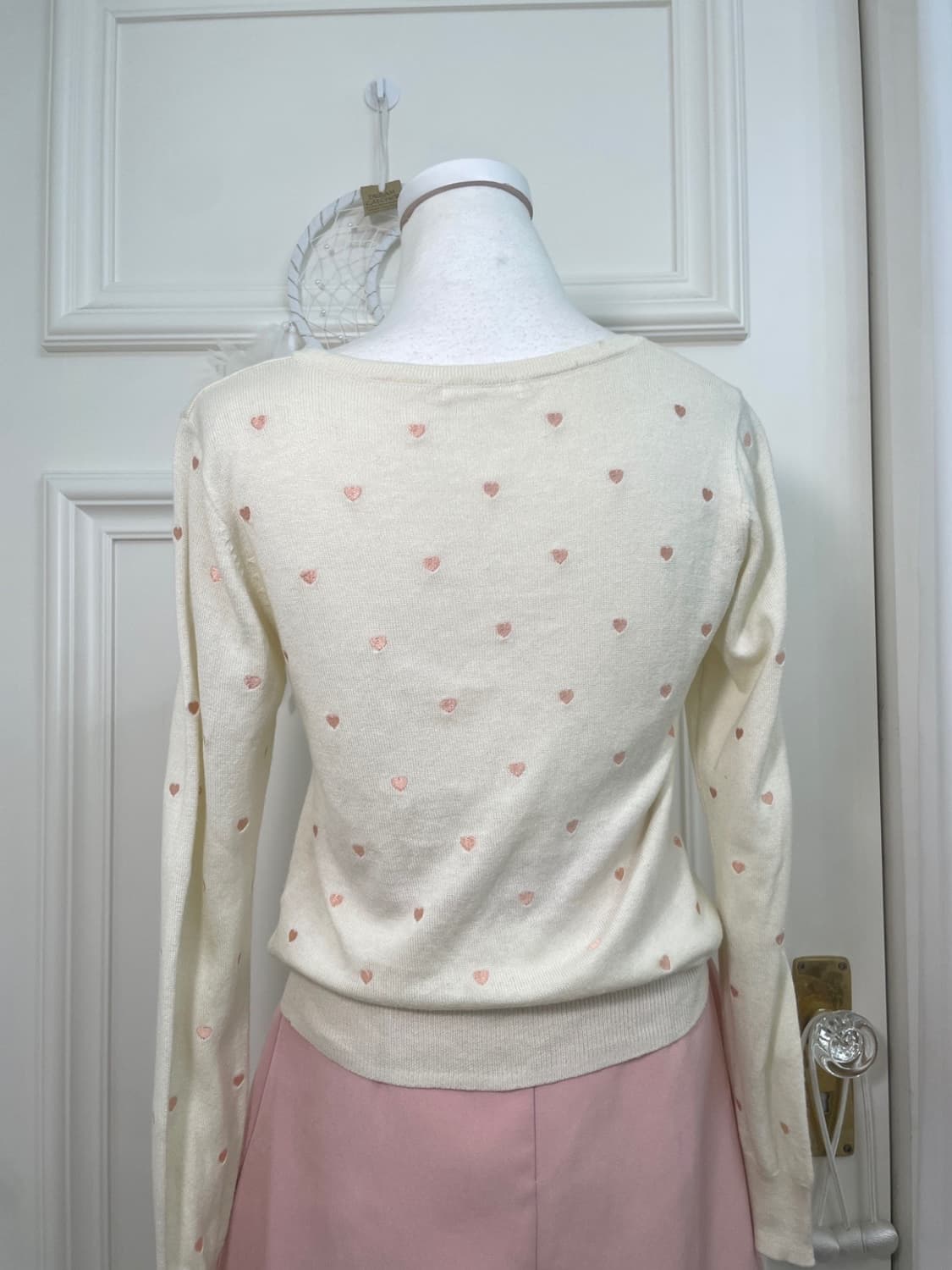 CINEMA CLUB ivory heart embroidery cardi 상품이미지5