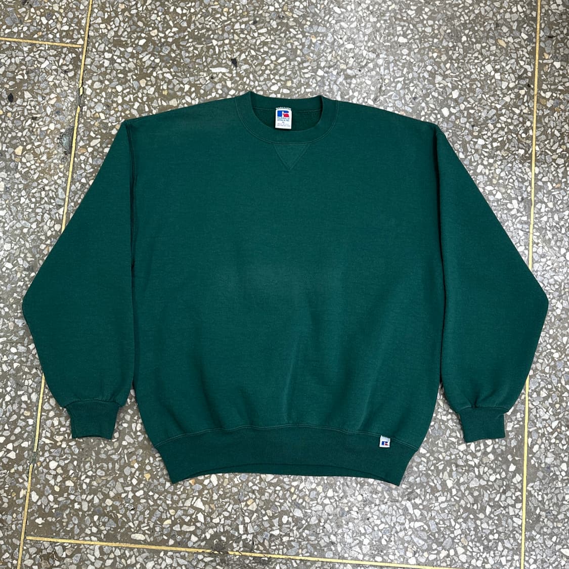 90s USA 러셀 그린 블랭크 스웻셔츠 XL 상품이미지1