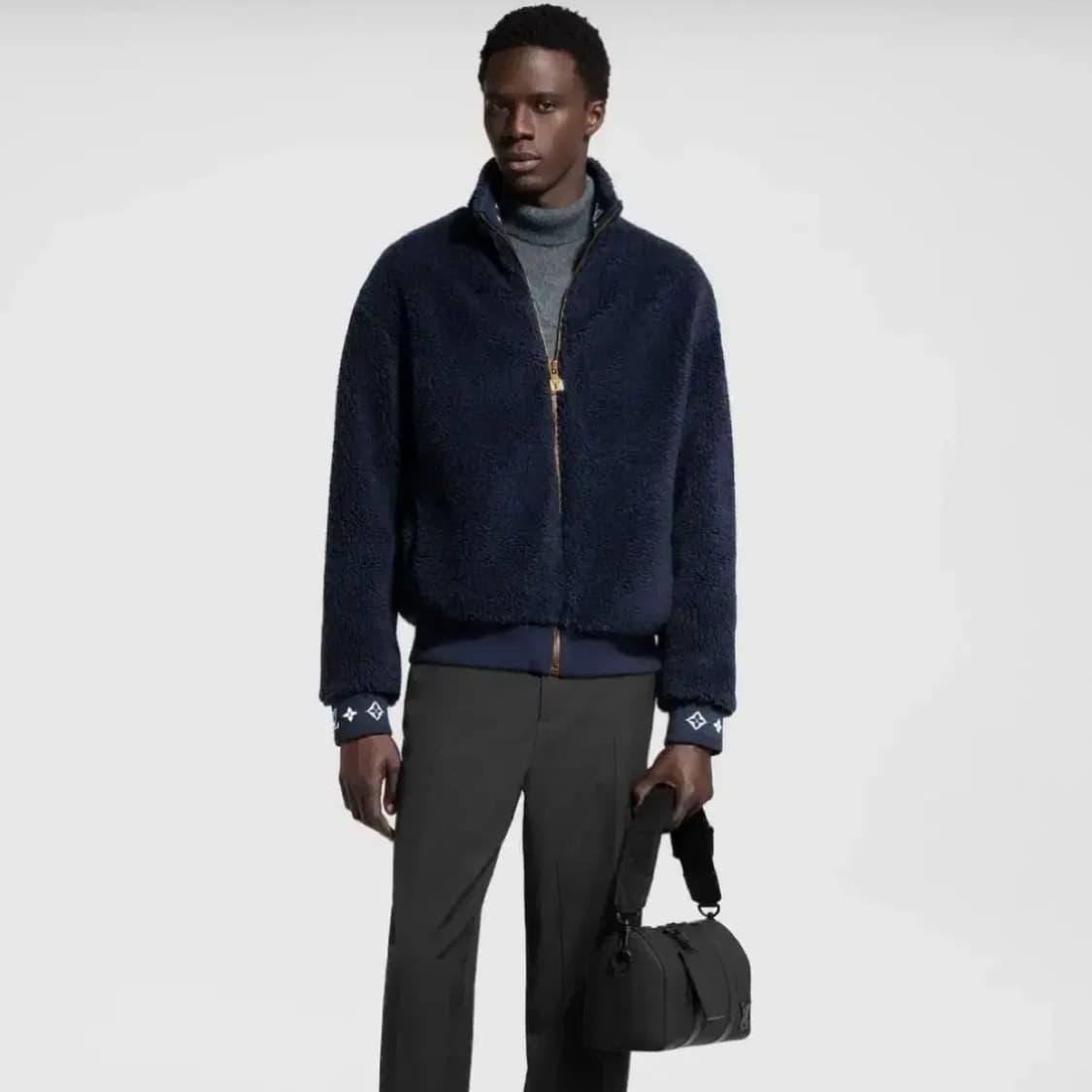 [S+급/L] 25FW 루이비통 레더패치 플리스 블루종 자켓 상품이미지9