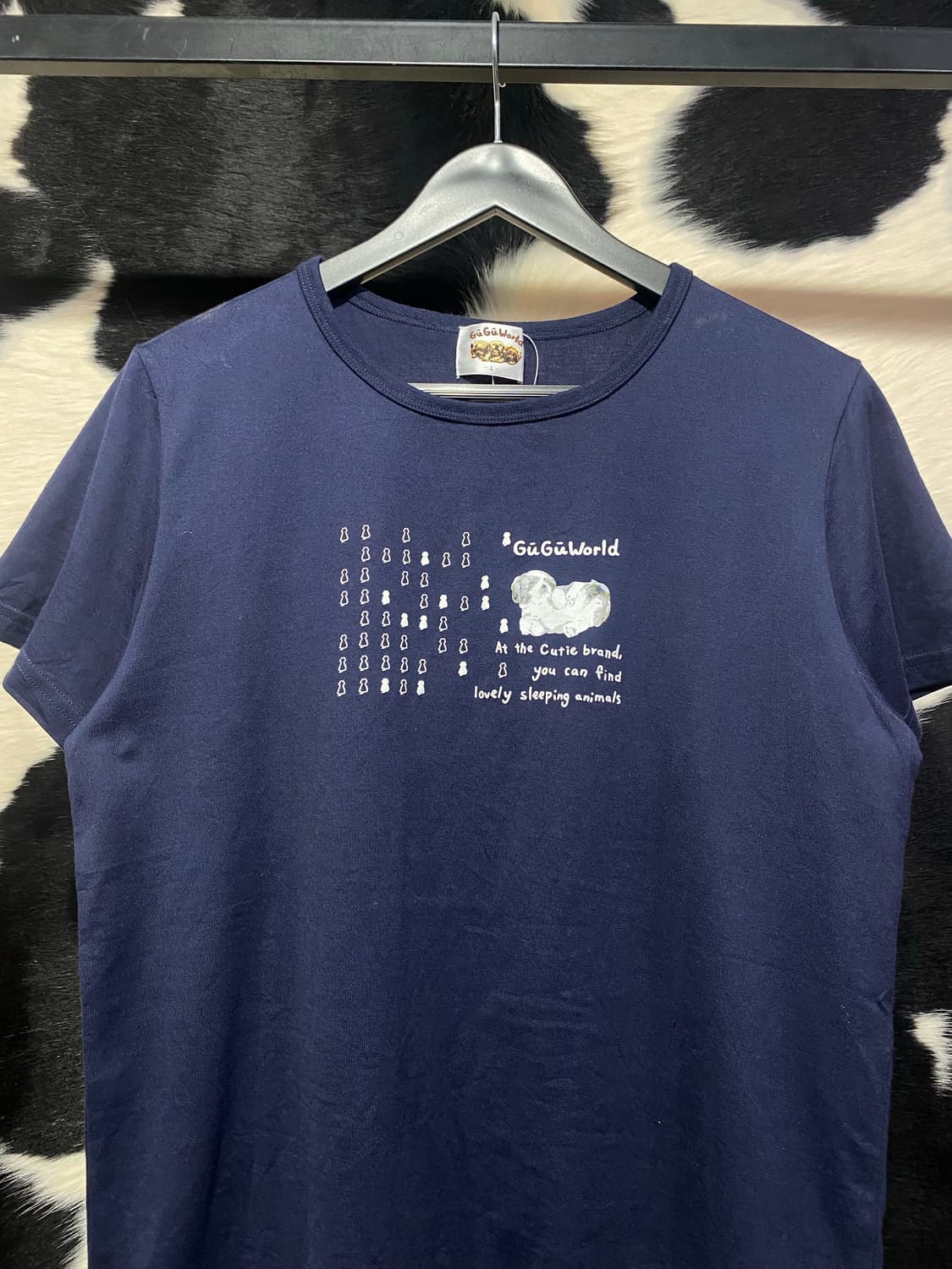 Gu Gu World 로고 강아지 프린팅 반팔티셔츠 상품이미지2