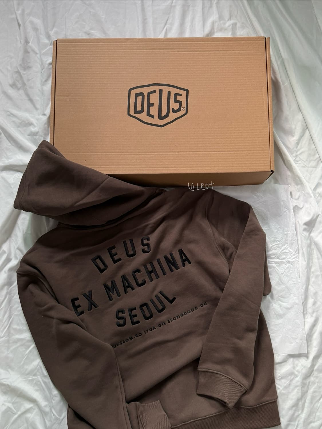 플리마켓🔥 데우스 컬리지 어드레스 후드 집업 올리브 상품이미지1