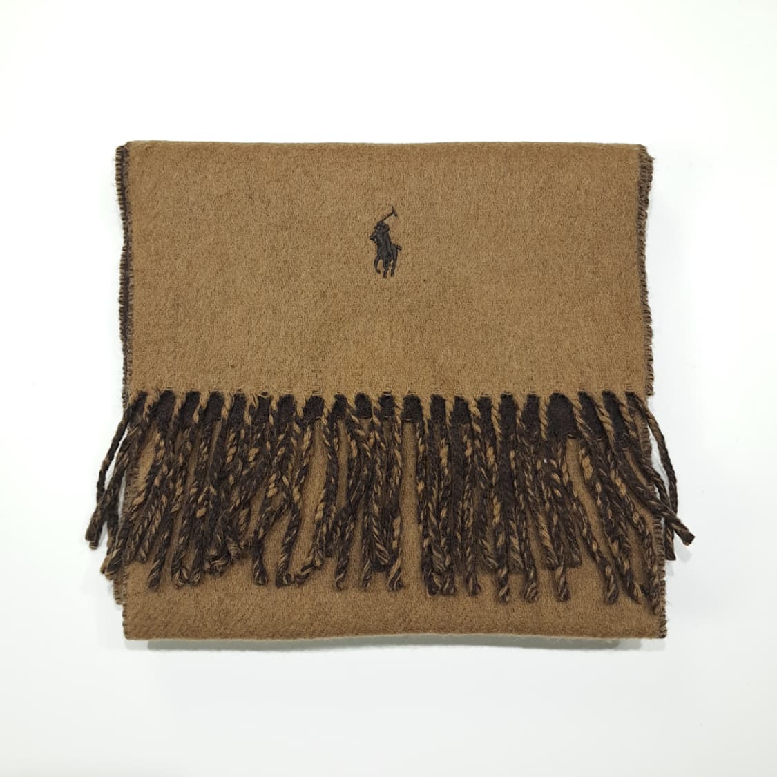 MX482 폴로 90s 이태리판 울 양면 카멜브라운 머플러 목도리 상품이미지5