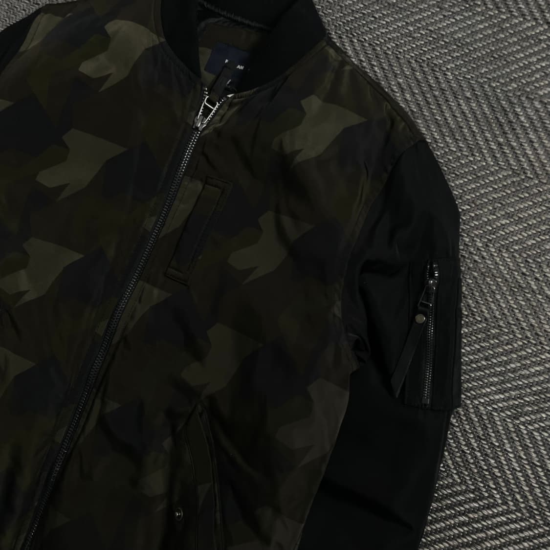 폴햄 퀄팅 누빔 카모 블루종 자켓o 4153 상품이미지4