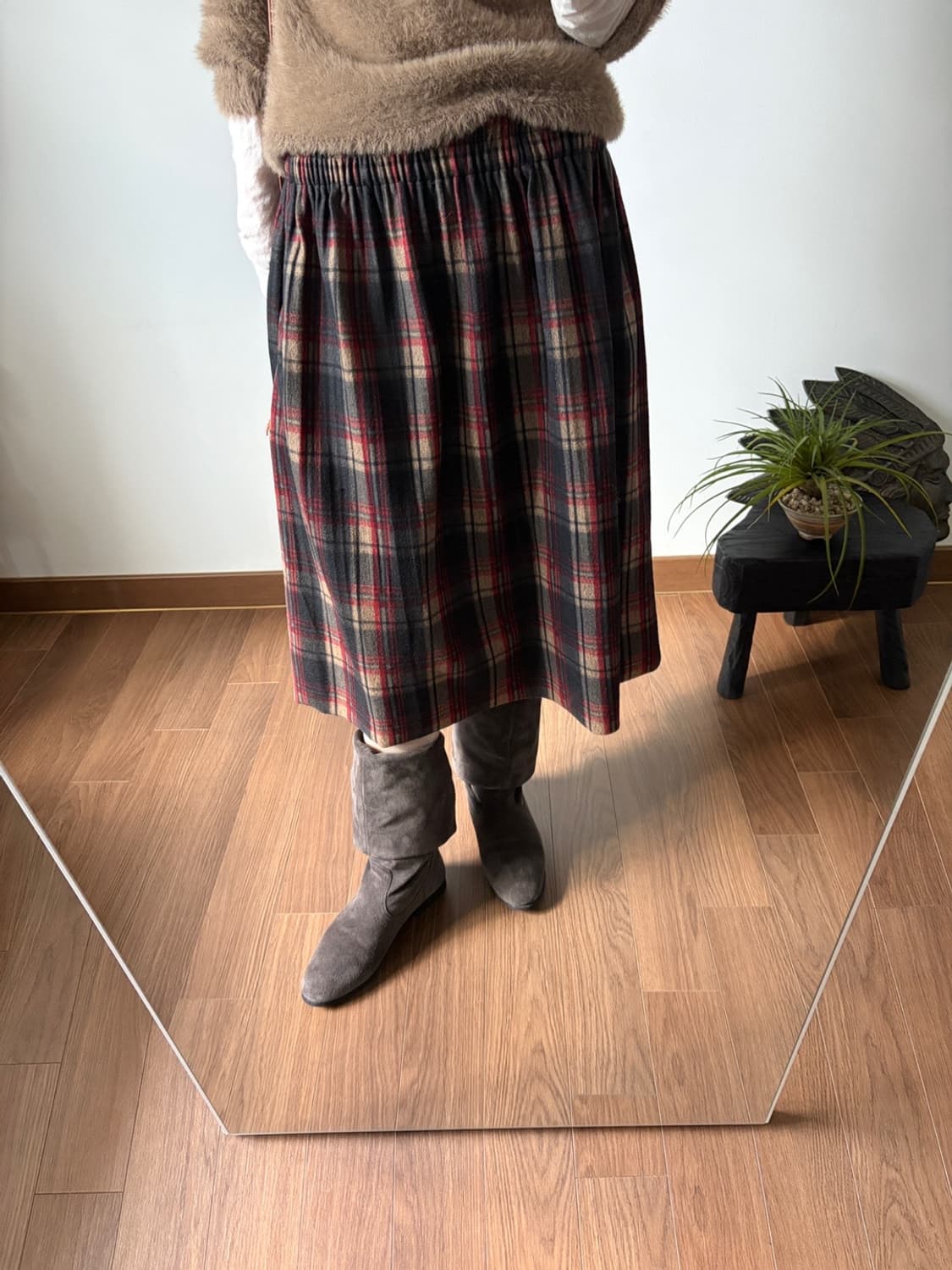 check patterned banding skirt 상품이미지5