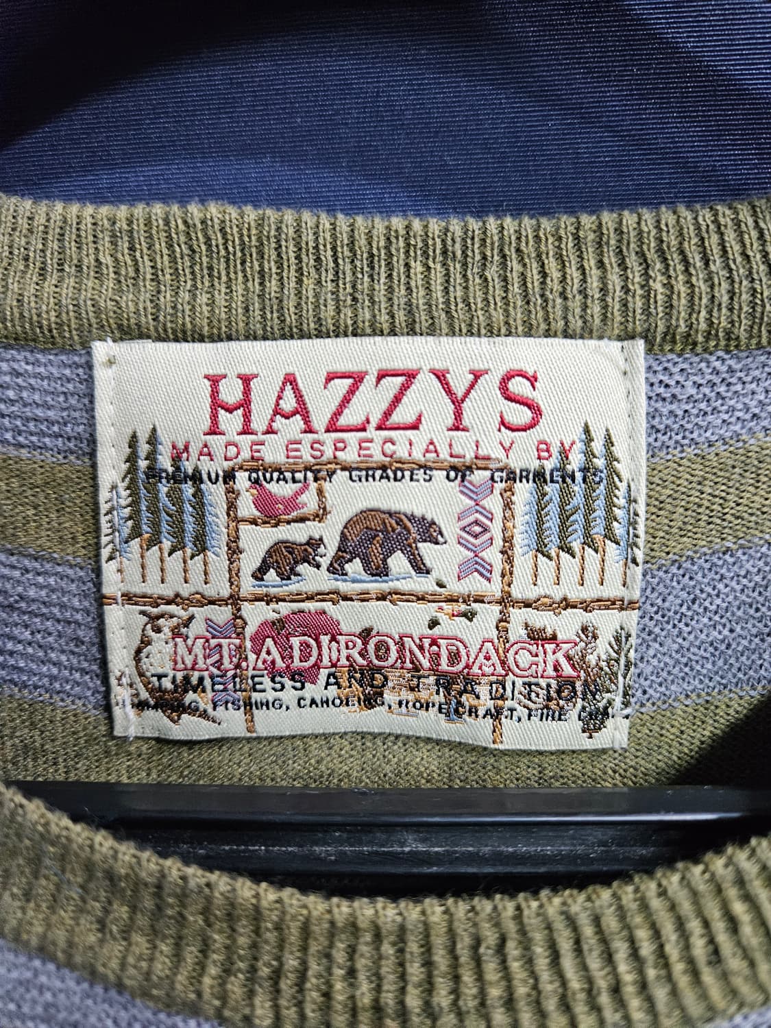 헤지스 스트라이프 줄무늬 남성 슬림핏 100 니트 상품이미지3