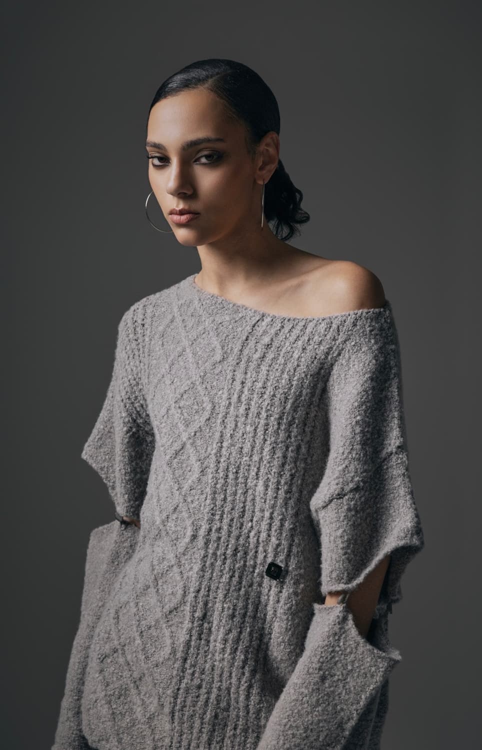 트리밍버드 슬리브 보트넥 니트 상품이미지1