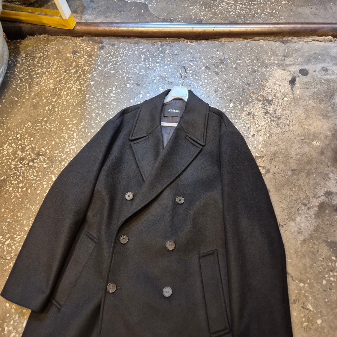 실사이즈 L~XL(착샷잇음) 블랙 울 더블롱코트  상품이미지7
