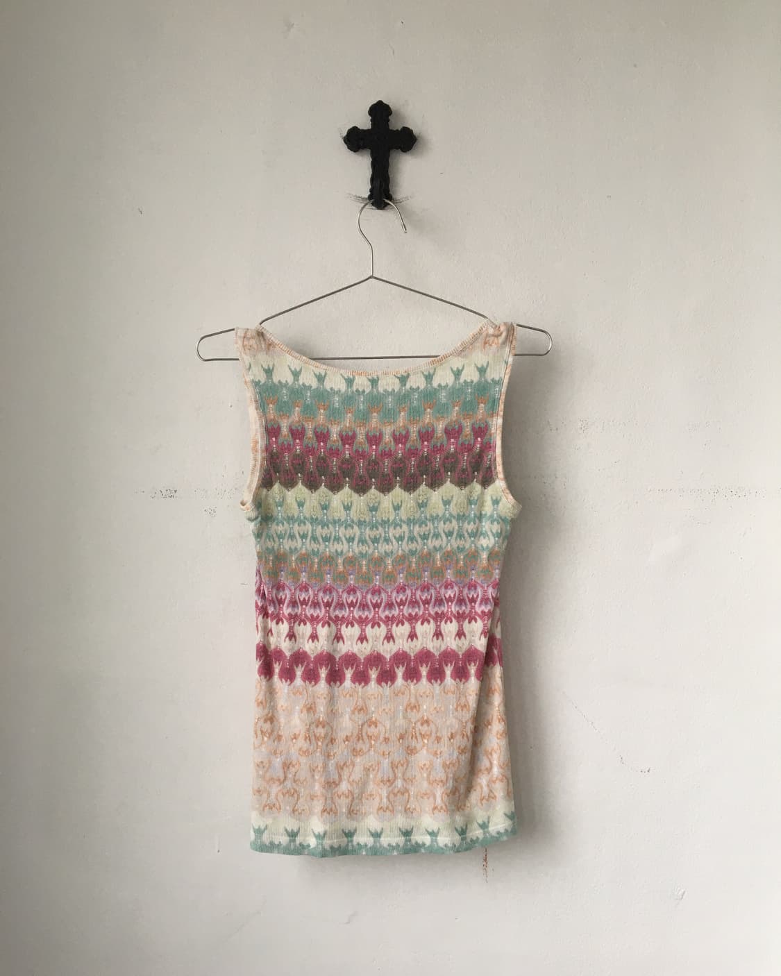 Ornament pattern ribbed sleeveless 상품이미지3