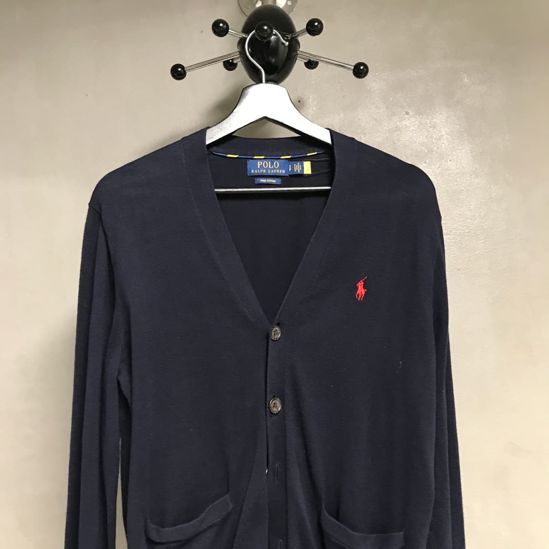폴로 랄프로렌 QR 니트 가디건 네이비 S 상품이미지2