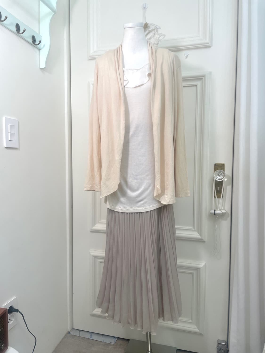 sheer gray chiffon pleats long banding s 상품이미지6