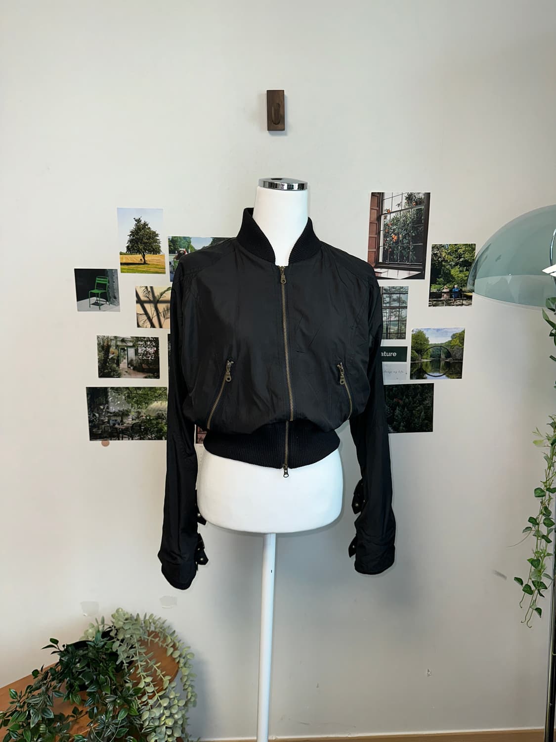 Black oriental crop flight jk 상품이미지5