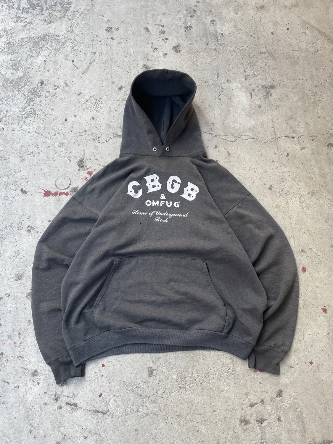 90s CBGB & OMFUG Distressed Hoodie 상품이미지2