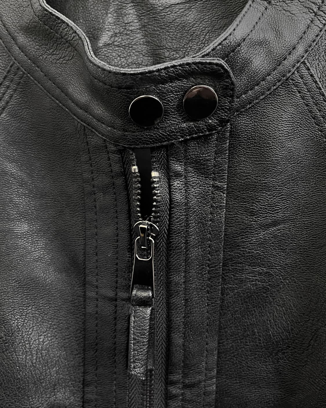 올드 빈티지 블랙 레더 바이커 자켓 상품이미지8