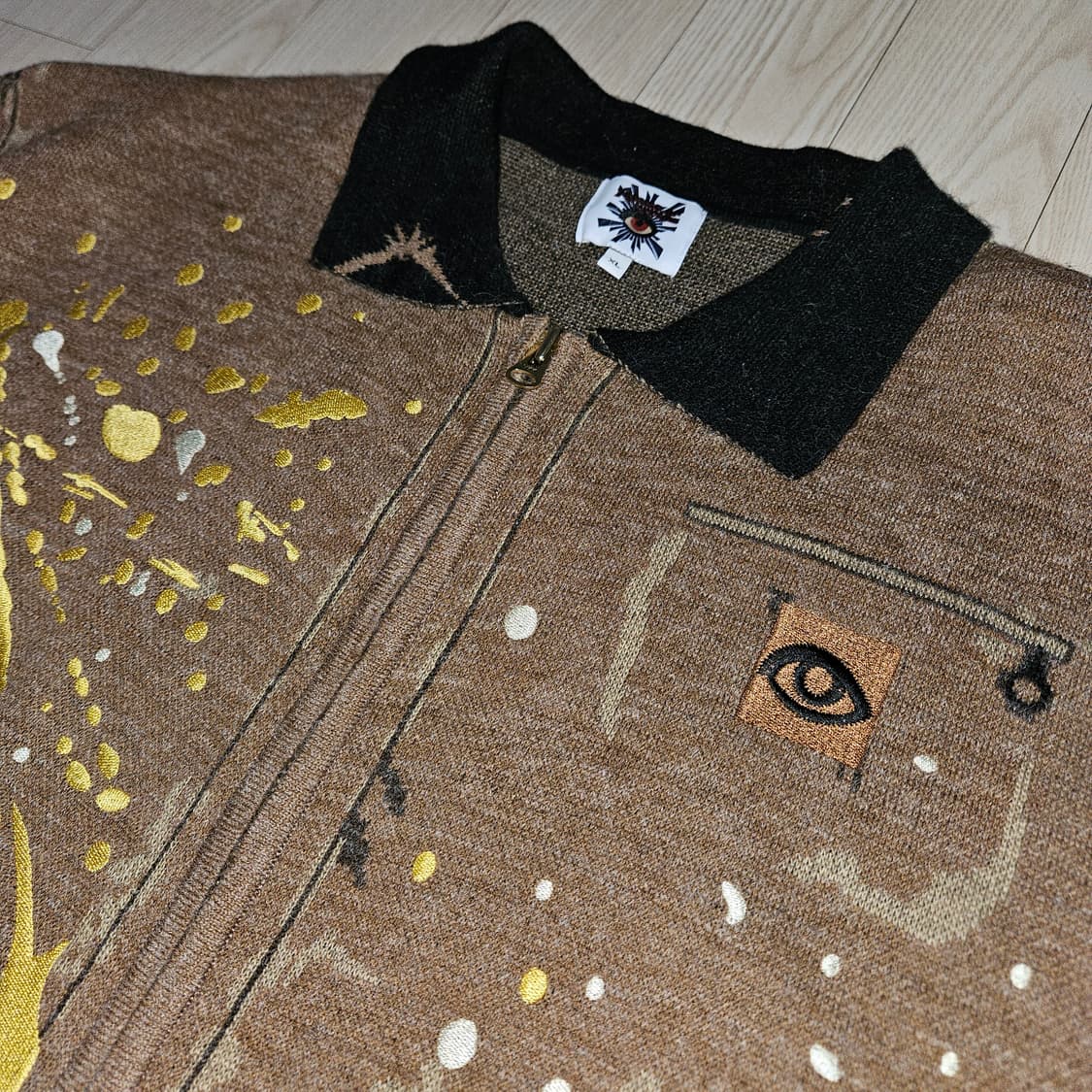 [XL] 하우스오브에러 페인팅 워크자켓 니트집업 상품이미지4