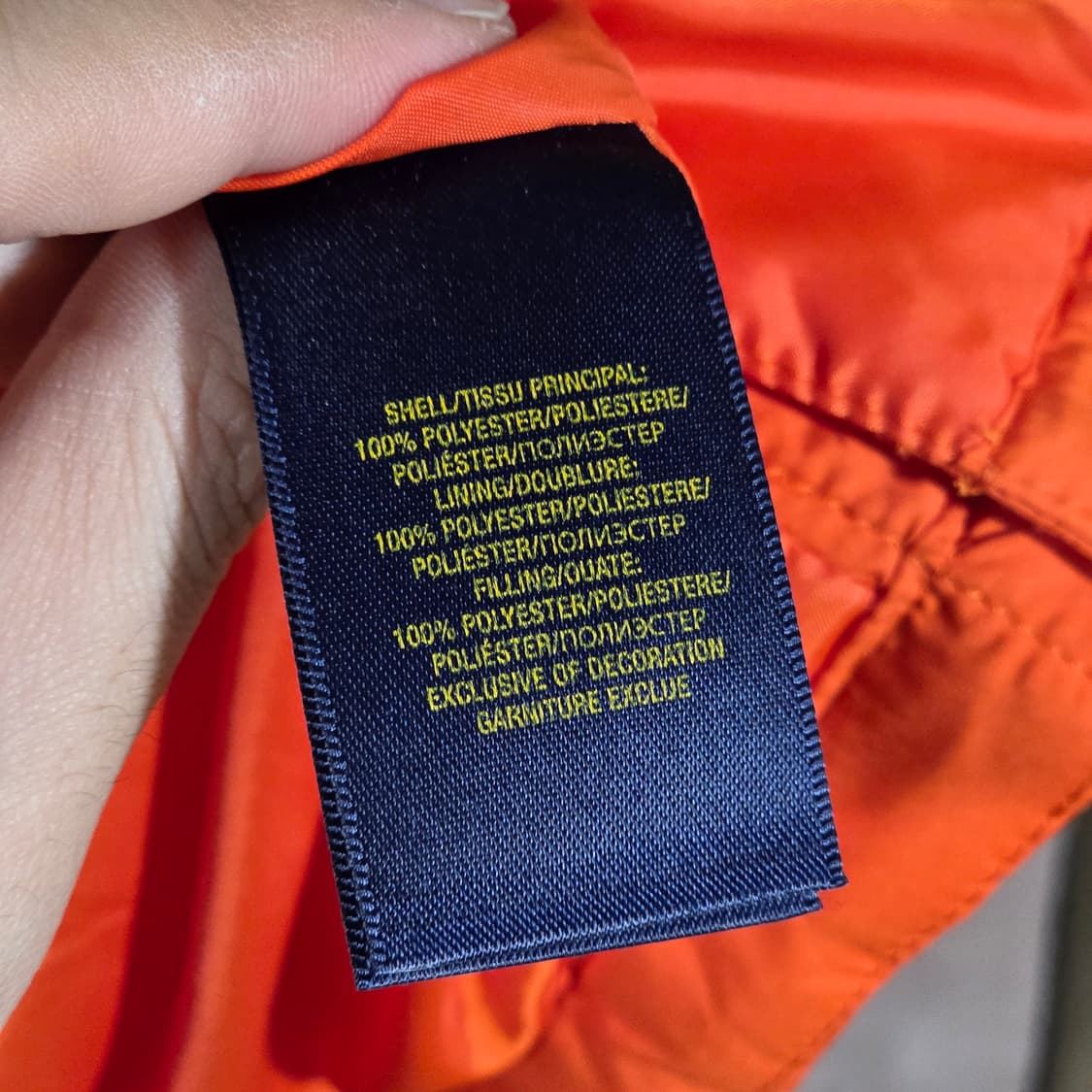 폴로 랄프로렌 오렌지 퀼팅 클래식 경량 자켓 상품이미지9