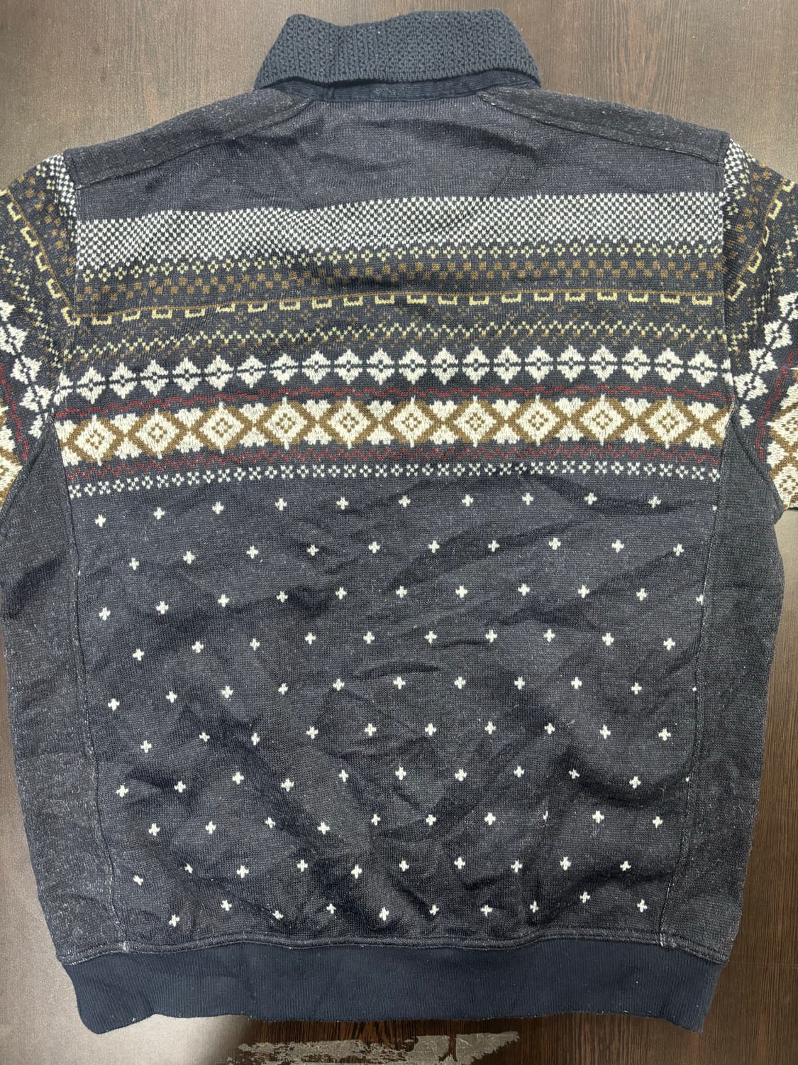 골든베어 패턴 니트 가디건 블랙 상품이미지8