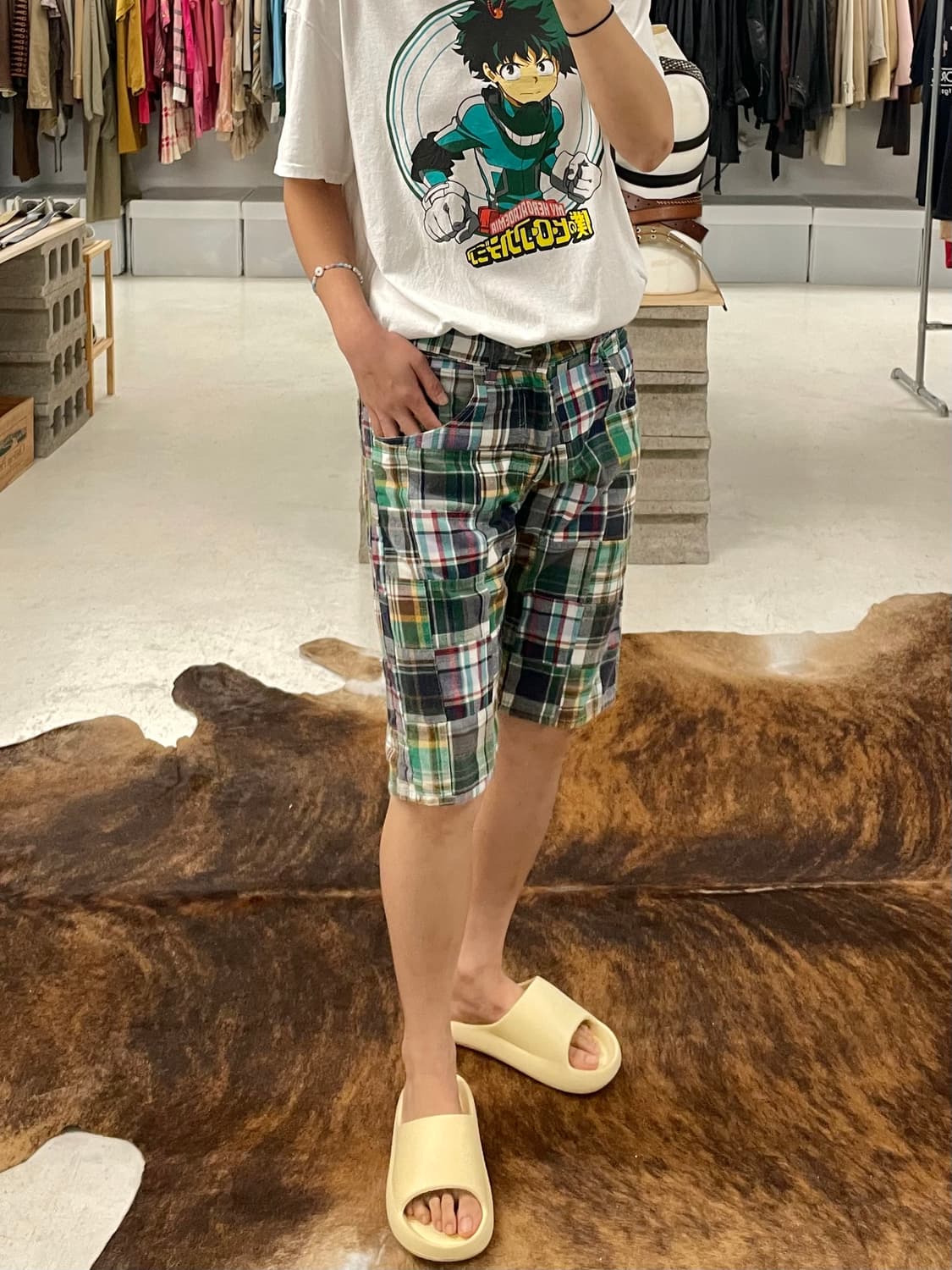  BEAMS PLUS madras check patch work half 상품이미지3