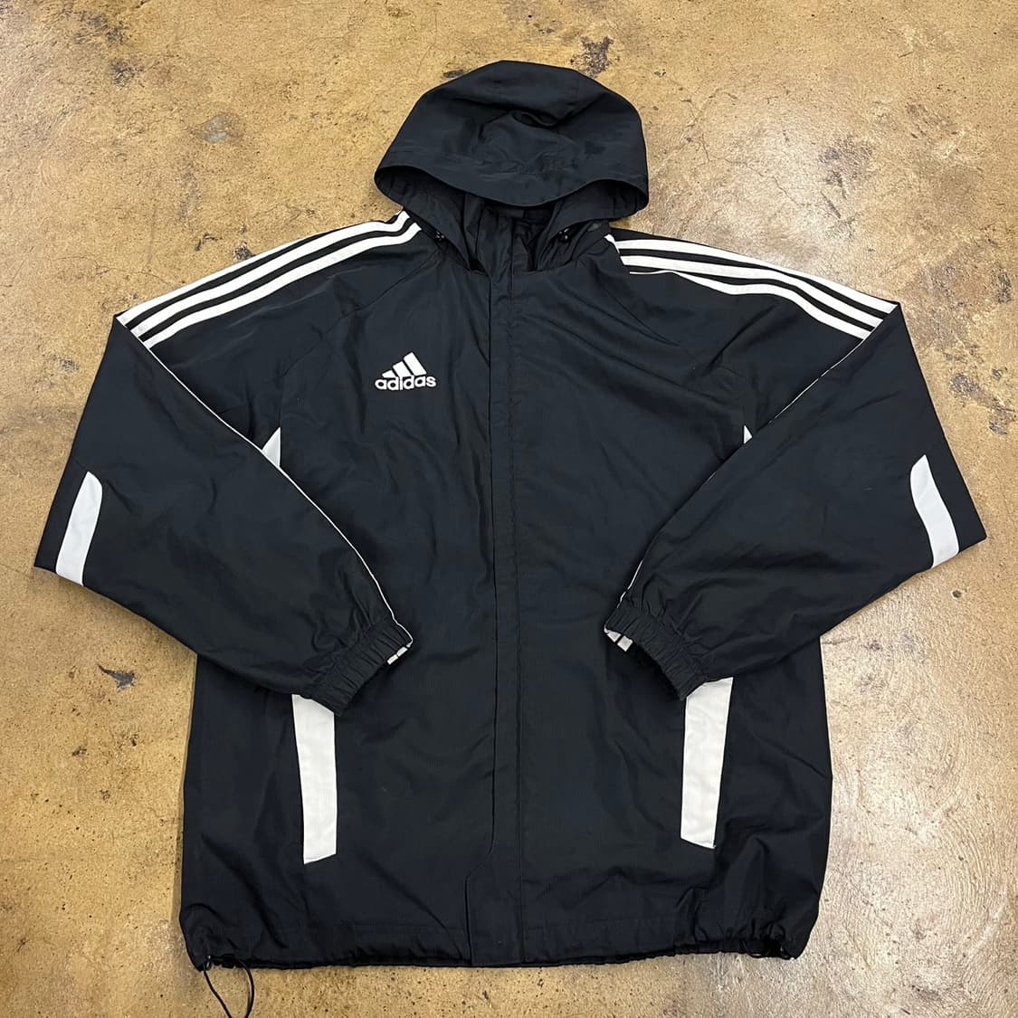 [정품/95] 아디다스 블랙 후드 바람막이 자켓 b17 상품이미지2