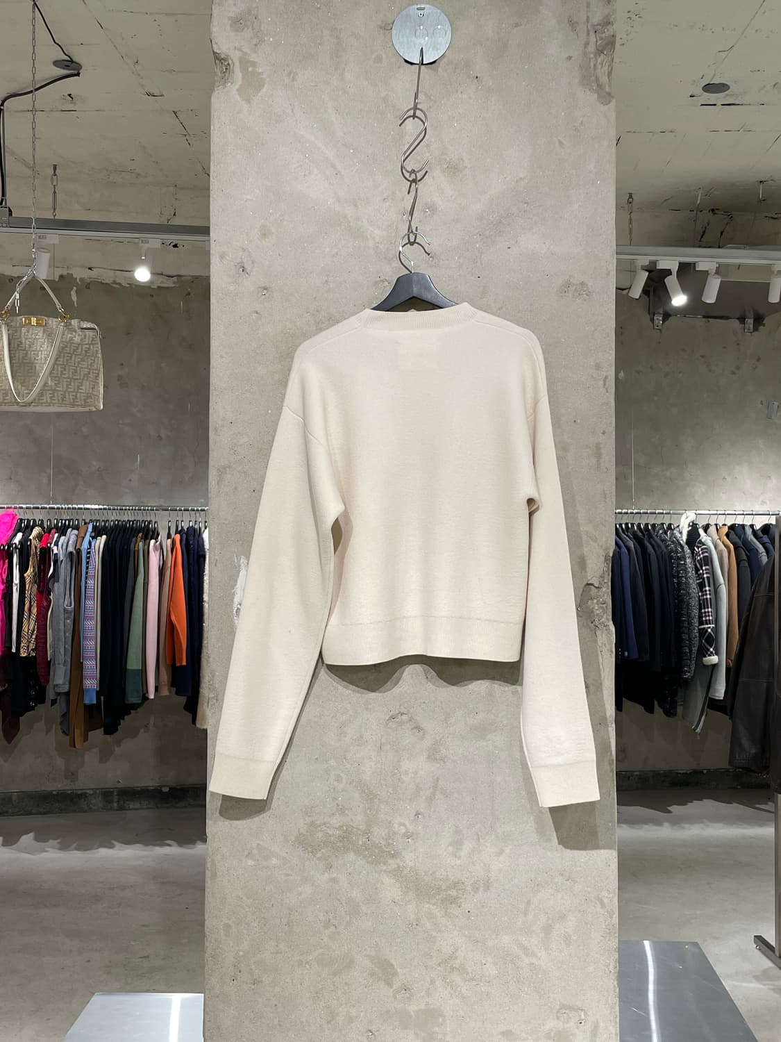 질샌더 아이보리 울 캐시미어 크루넥 오버 니트 상품이미지6