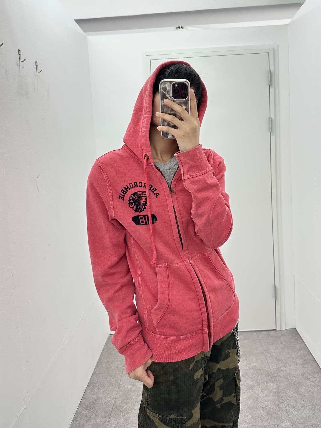 Abercrombie & Fitch hood zip up y2k pink 상품이미지1