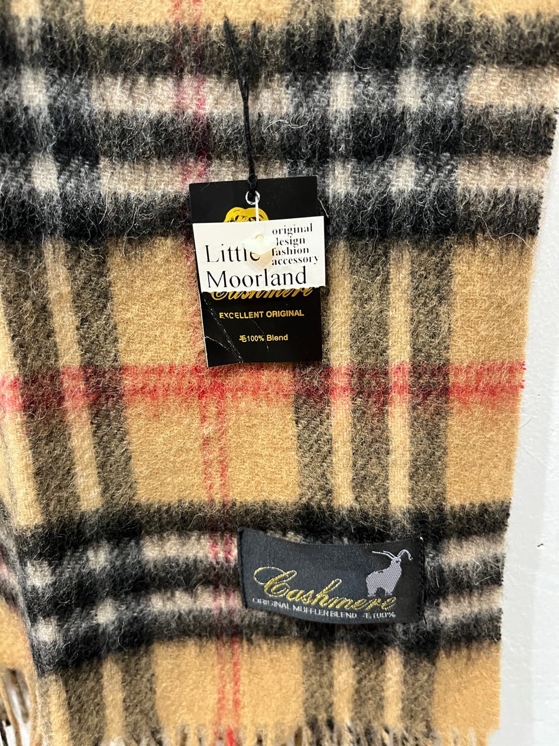 울 캐시미어 머플러 미사용품 상품이미지3