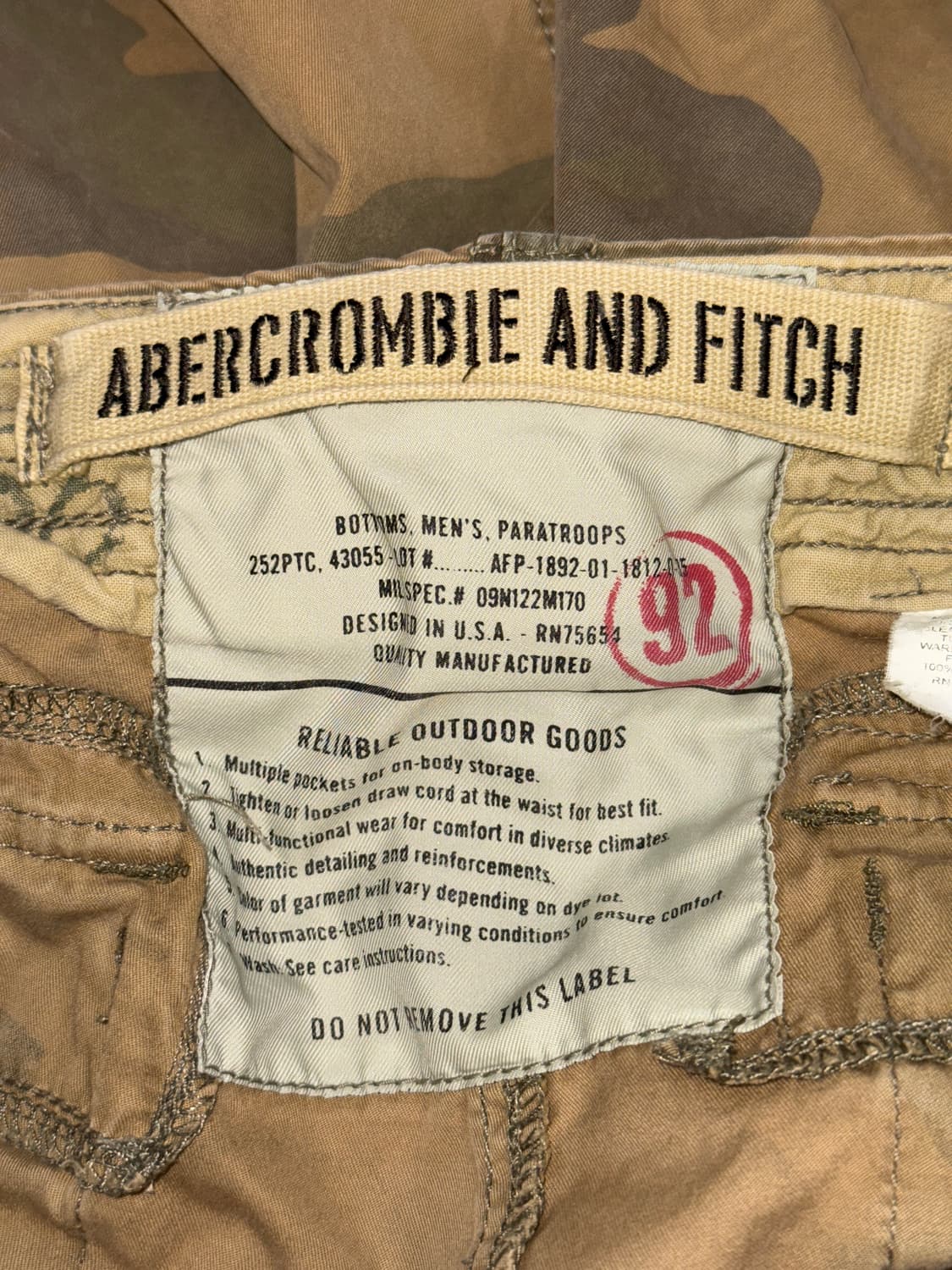 Abercrombie olive khaki camouflage 카고반바지 상품이미지4