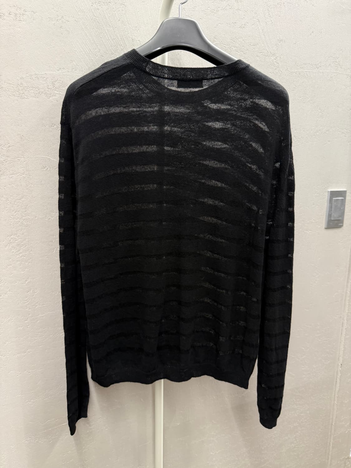 Facade Pattern 린넨 브리즈 시스루 니트 블랙 상품이미지5