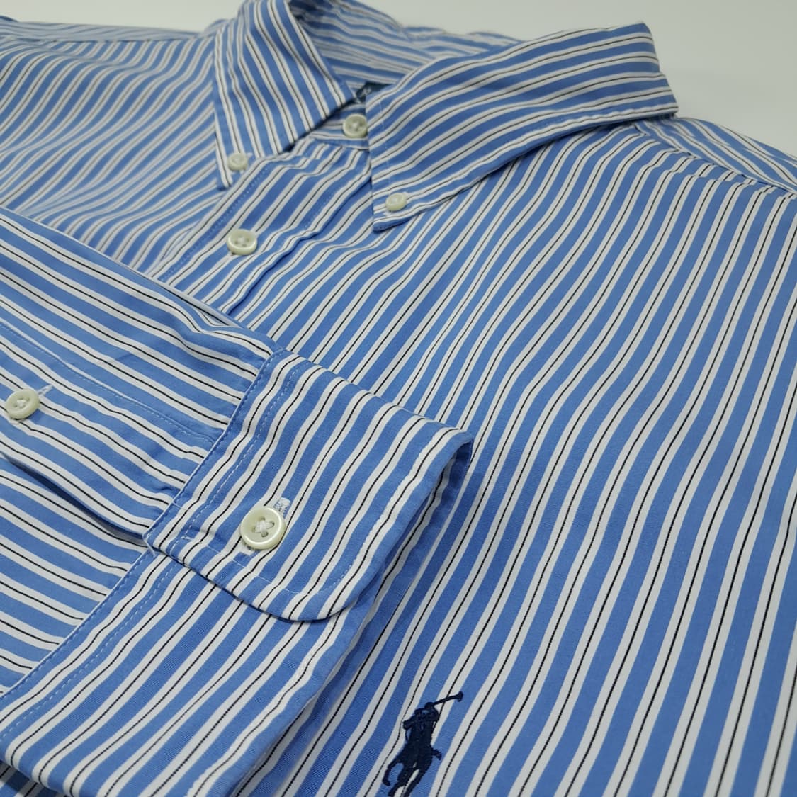 CL295 4XL 폴로 00s 뱅갈스트라이프 블루 셔츠 남방 상품이미지4