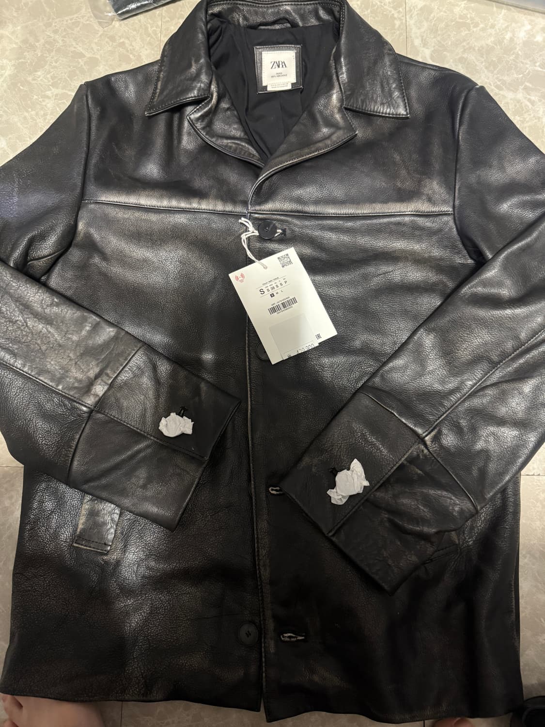 S사이즈 자라 리미티드 빈티지 레더 자켓 카코트 5479/403/800 상품이미지3