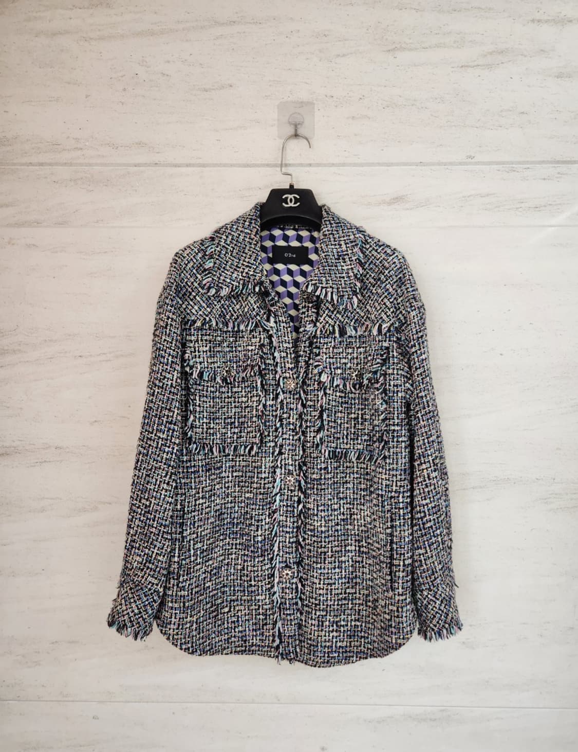 오즈세컨 글리터 칼라셔츠 트위드 자켓 44~55사이즈 상품이미지7