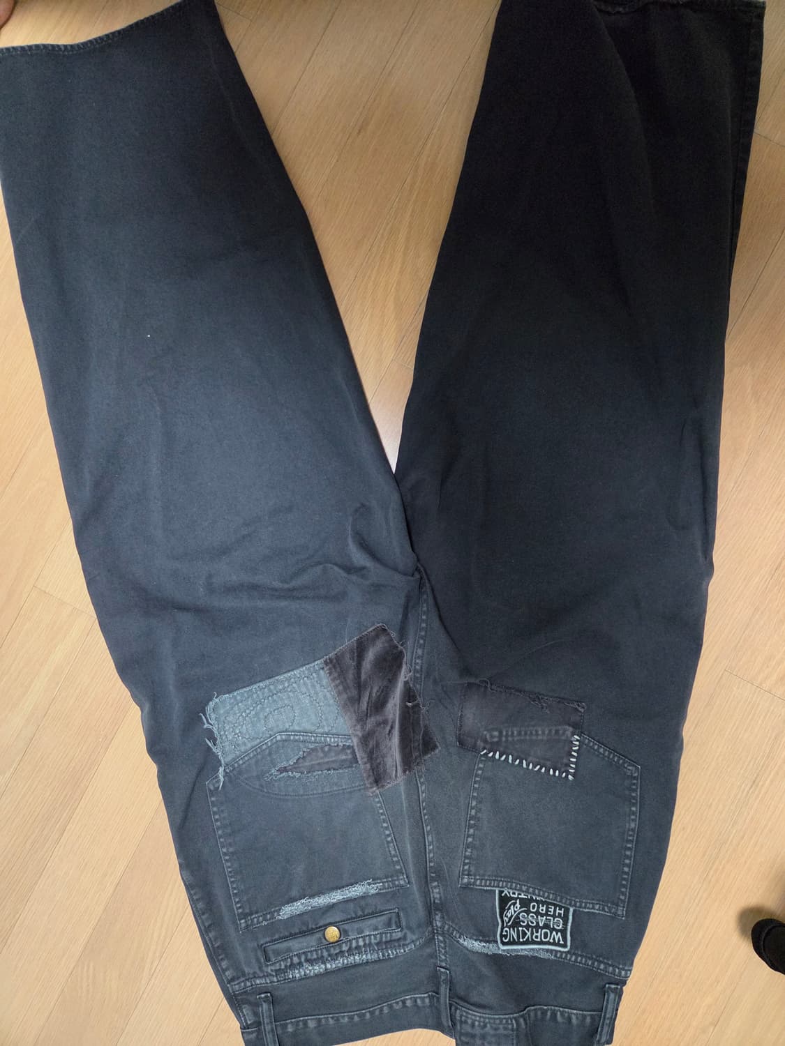 캐피탈 카츠라기 포트 배기 팬츠 블랙 상품이미지2